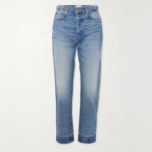 NWOT FRAME Cropped High-Rise Straight Leg Jeans